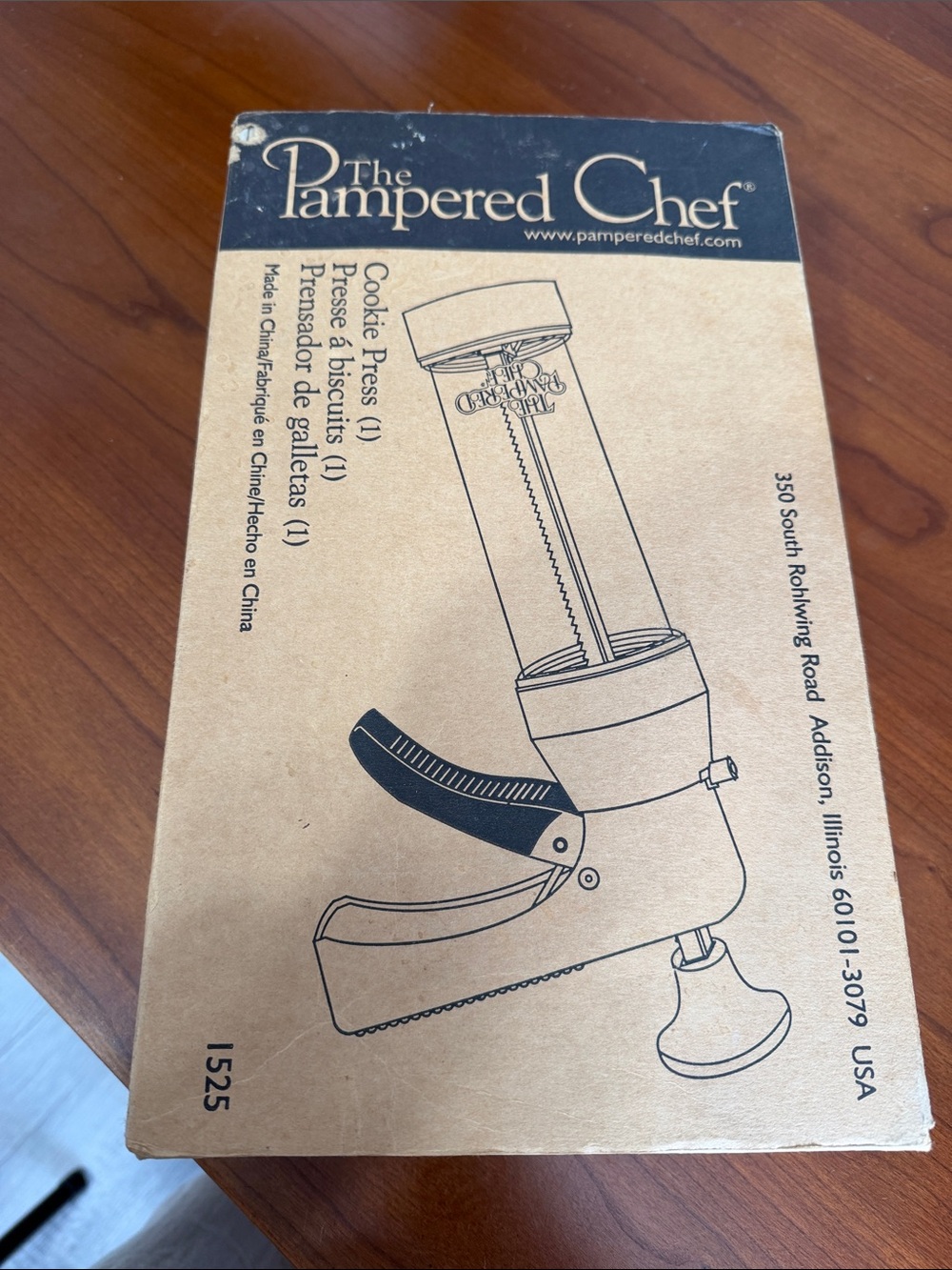 The Pampered Chef Cookie Press - Brown Kraft Box